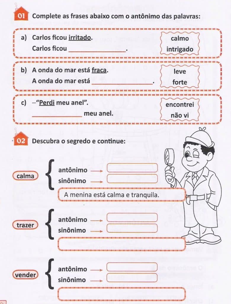 Plano de aula - 2º ano - Identificando sinônimos e antônimos