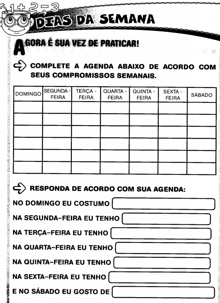 Atividades para trabalhar o calendário