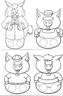 Moldes dos três porquinhos para imprimir