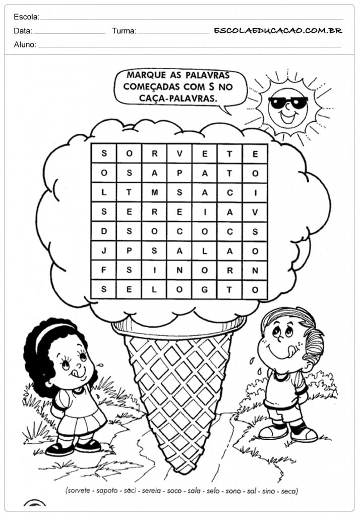 Atividades de escrita para o 1º ano