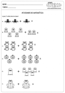 Atividades de matemática - Halloween (Dia das bruxas) - 2º ano - Nosso  Clubinho