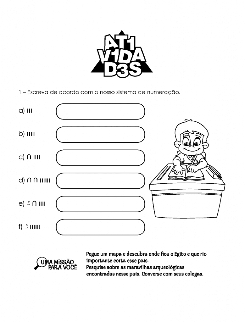 atividades Sistema de numeração egípcio
